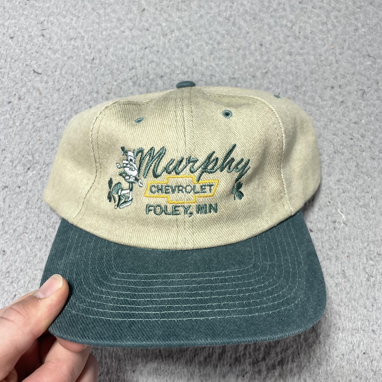 Vintage Murphy Chevrolet Hat Cap Strap Back One Size Mens Beige Nissun Cap 90s